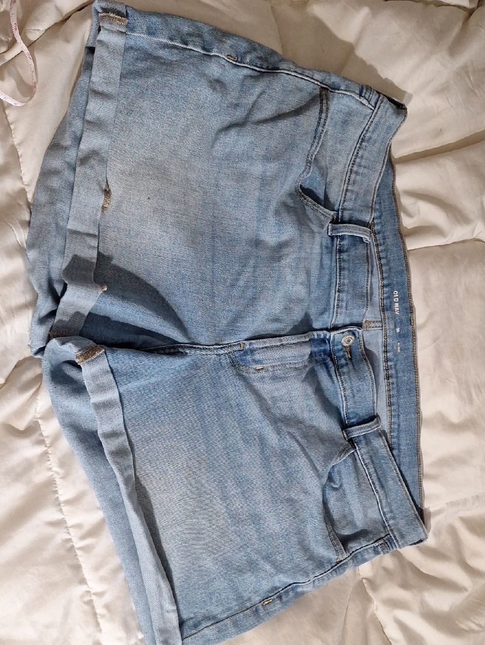 Old Navy Light Blue Denim Roll-Hem Shorts